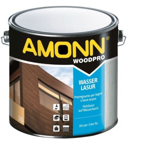 Impregnante a base acqua per legno amonn wasserlasur 04 noce 5 lt