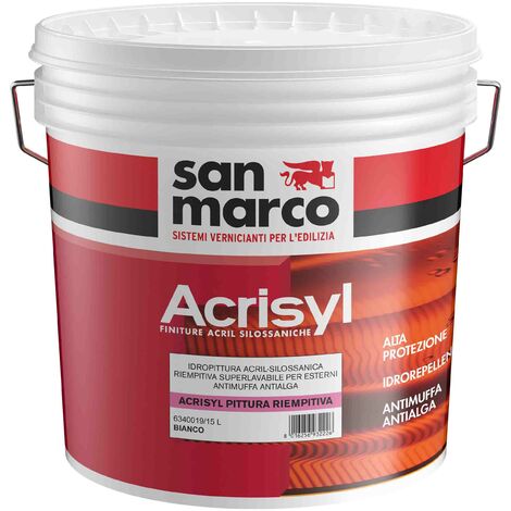 Acrisyl pittura riempitiva  acrilsilossanica superlavabile bianca lt 5