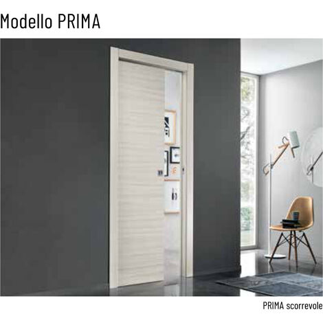 Porta prima scorrevole 80x210 sp.105 palissandro bianco completa