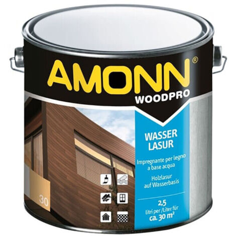 Impregnante a base acqua per legno amonn wasserlasur 01 quercia 5 lt