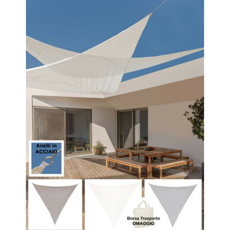 Bizzotto vela ombreggiante tri. grigio 3.6x3.6 in poliestere con anelli in acciaio zincato (1/5)