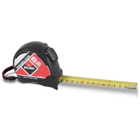 Ironside 150213 Metro A Nastro Professionale – 8 Metri X 25 Mm, Con Stop E Impugnatura Gommata