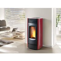 Rivestimento steel rosso per stufa xw