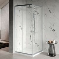 Lato doccia elyane a cristallo trasparente est. 77-80 silver