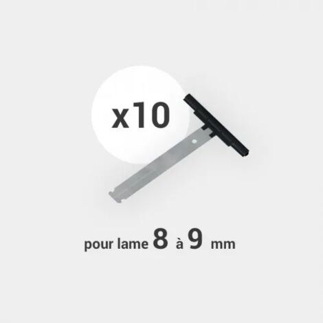 Lot de 10 attaches de tablier de volet roulant pour lame PVC ou ALU de 8 à 9 mm pour axe ZF54