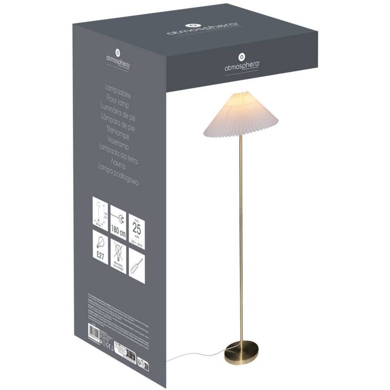Lampada da terra dritta Keli in metallo - Nero - H 150 cm | Leroy Merlin