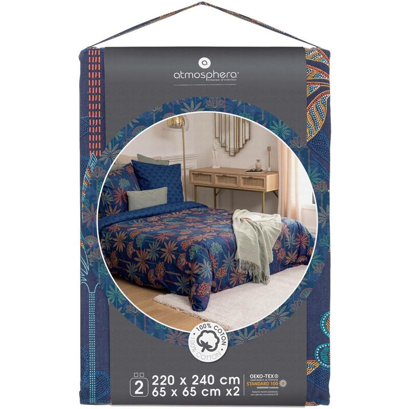 Set di biancheria da letto stampata papira in cotone 240x220cm - Atmosphera  créateur d'intérieur