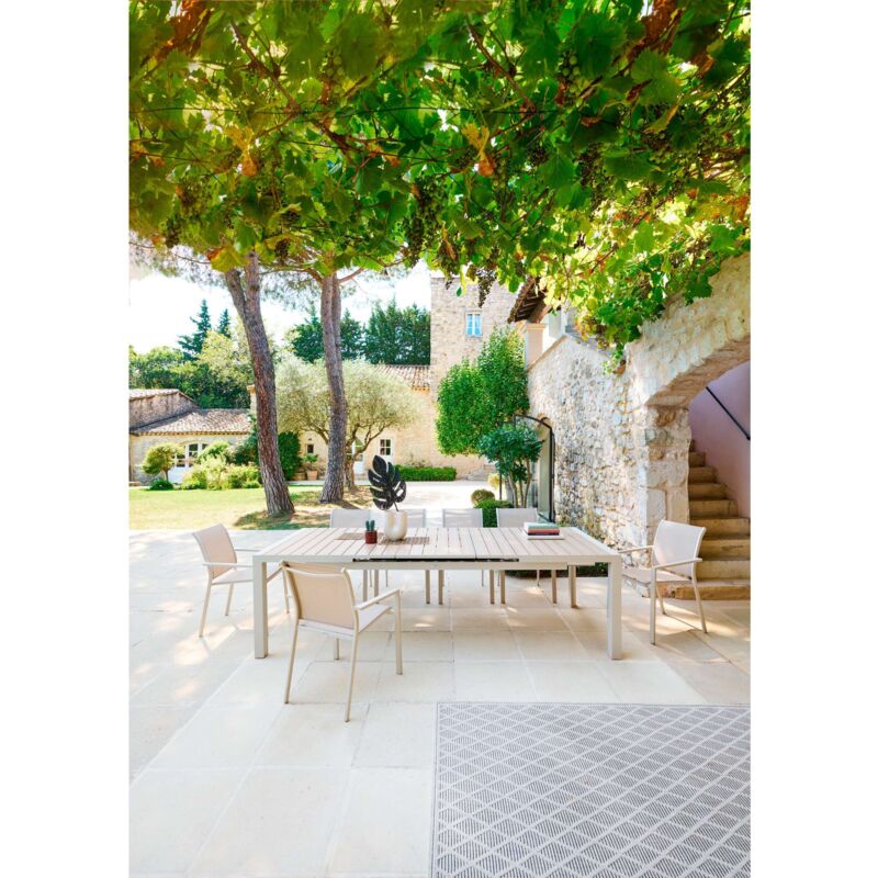 Hespéride - Set di 4 sedie da giardino pieghevoli Modula, lino beige