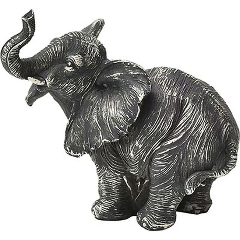 Statuetta elefante in piedi in poliresina - grigio - Tendance