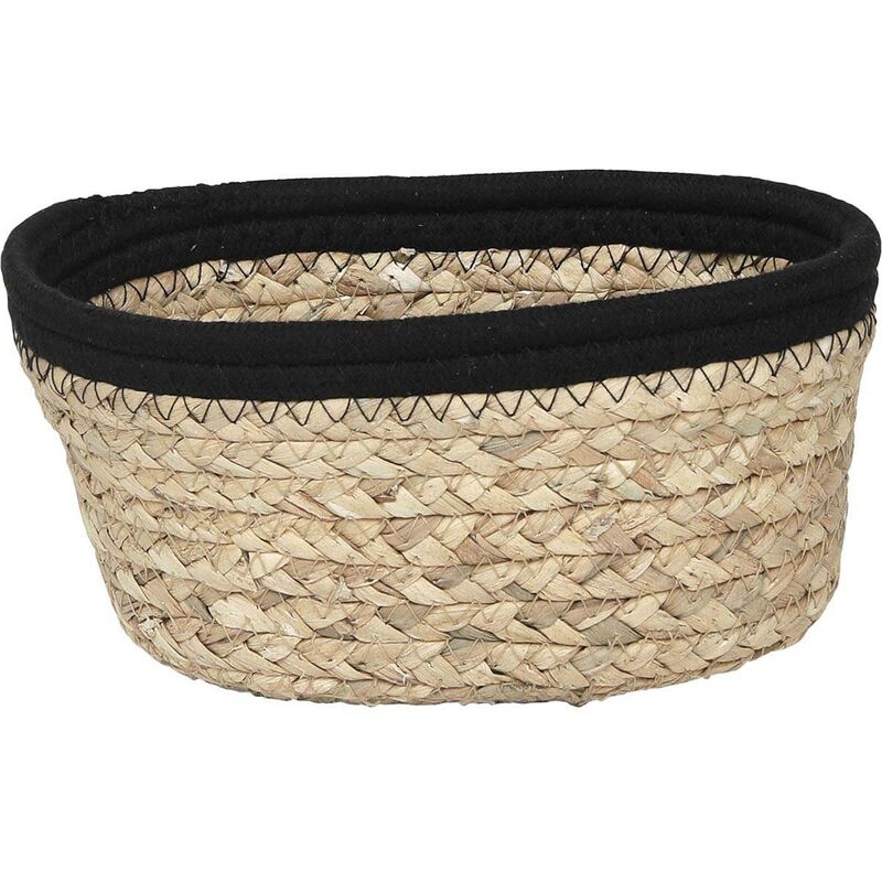 Cesto Per Piante Basket In Rattan Grigio, Ovale E Grande, Misura L53 Cm