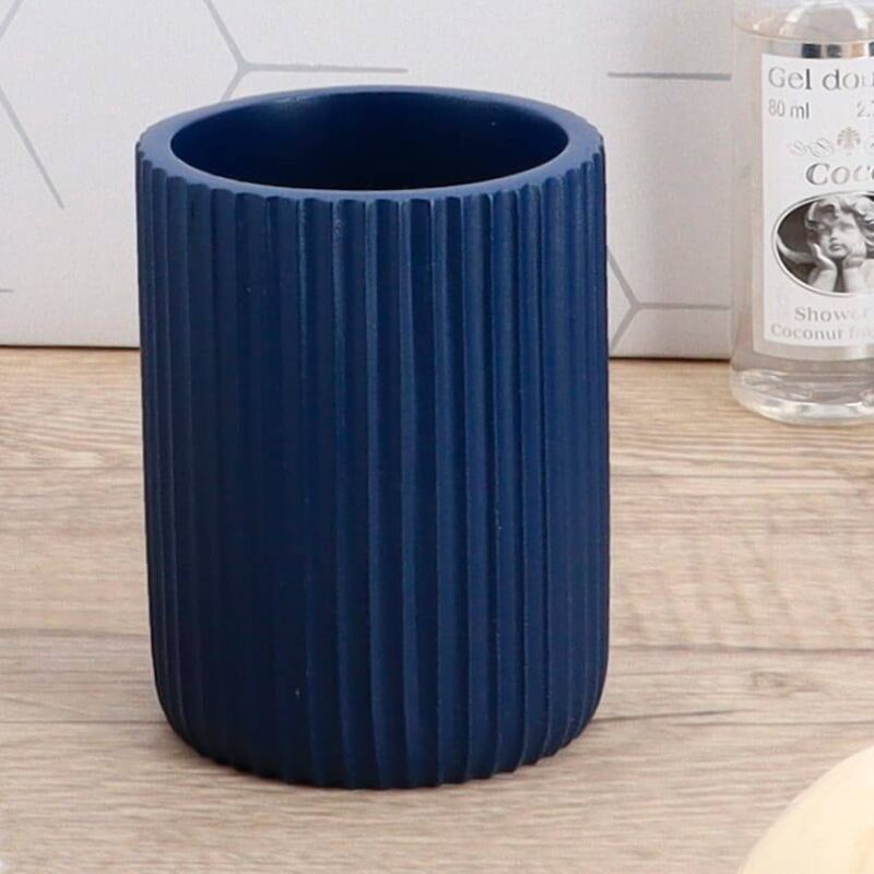 Bicchiere a coste in poliresina - blu navy - Tendance