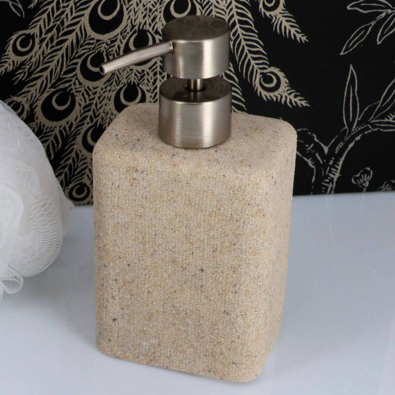 Spirella Dispenser di Sapone a Tubo Pompa in Acciaio Inossidabile - Dispenser di Sapone Liquido - Porcellana - 300 ML - Durevole e Robusto - Rosa Opaco