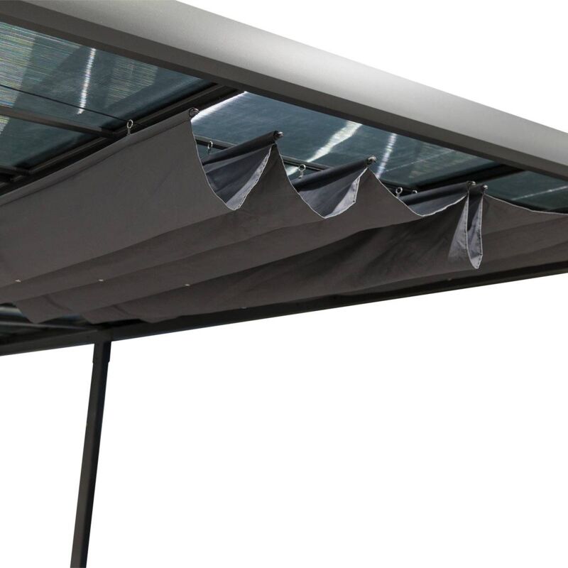 Zanzariera per pergola in poliestere 4x3m Avila grafite - Hespéride