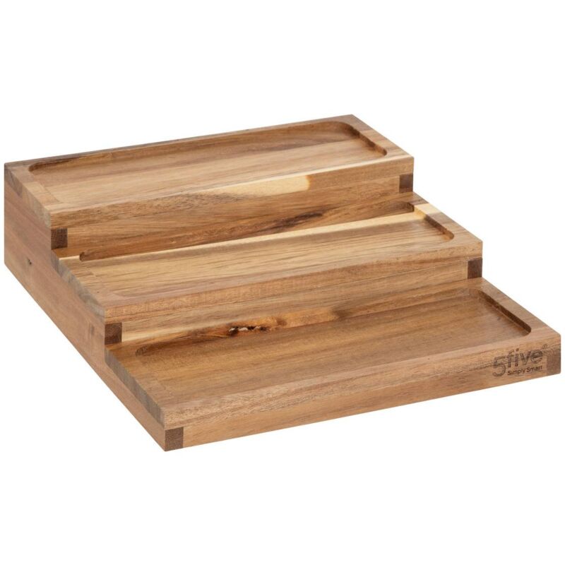 Portaspezie harmony con set di 9 vasetti in acacia - 5five
