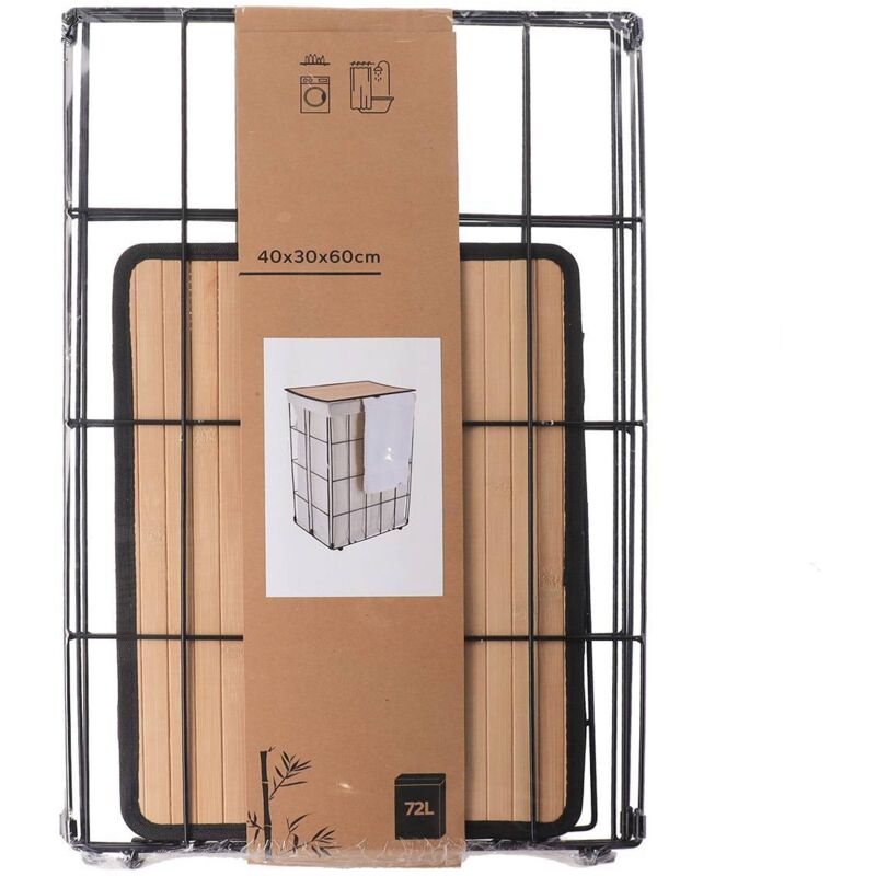 Cesto Portabiancheria Pieghevole LEAZZLE 40x60x30 Cm Con Manico In Legno - Salvaspazio Per Casa E Viaggio - Foto 12