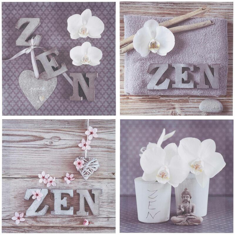 Atmosphera tela stampata Zen e fiori 28x28 - Zen/coeur/fleur de Cerisier - Zen/Coeur/Fleur de Cerisier