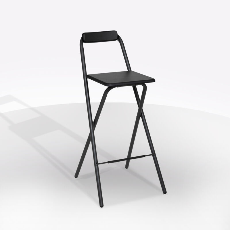 Sedia Bar Pieghevole Louna Nera: Prattica E Compatta Per Casa O Esterno - Foto 9