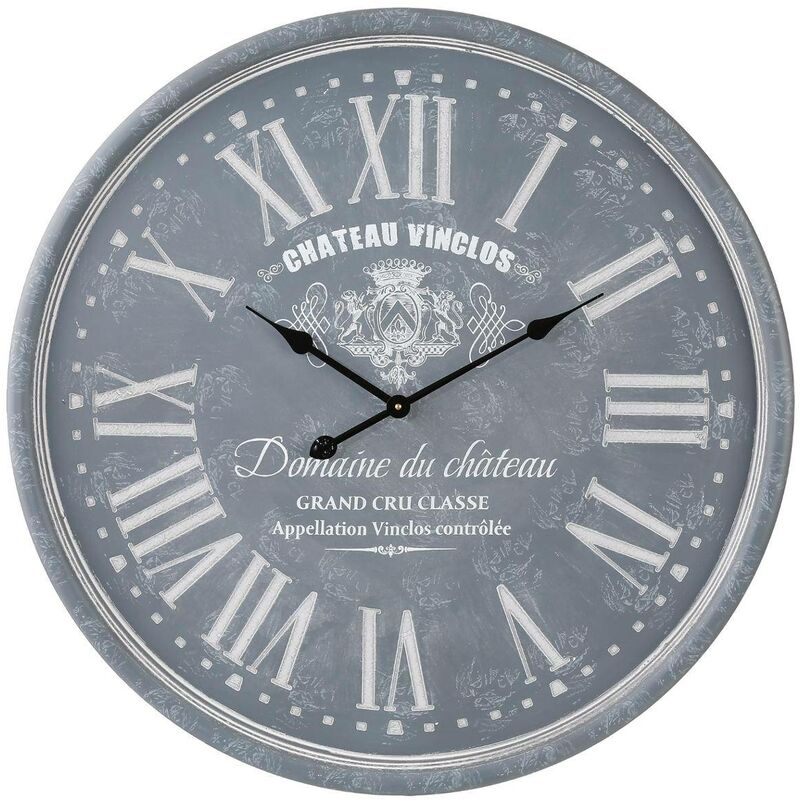 orologio grigio inciso, mdf e abs, dimensioni l. 52 x l. 5,5 x h. 52 cm - Atmosphera  créateur d'intérieur