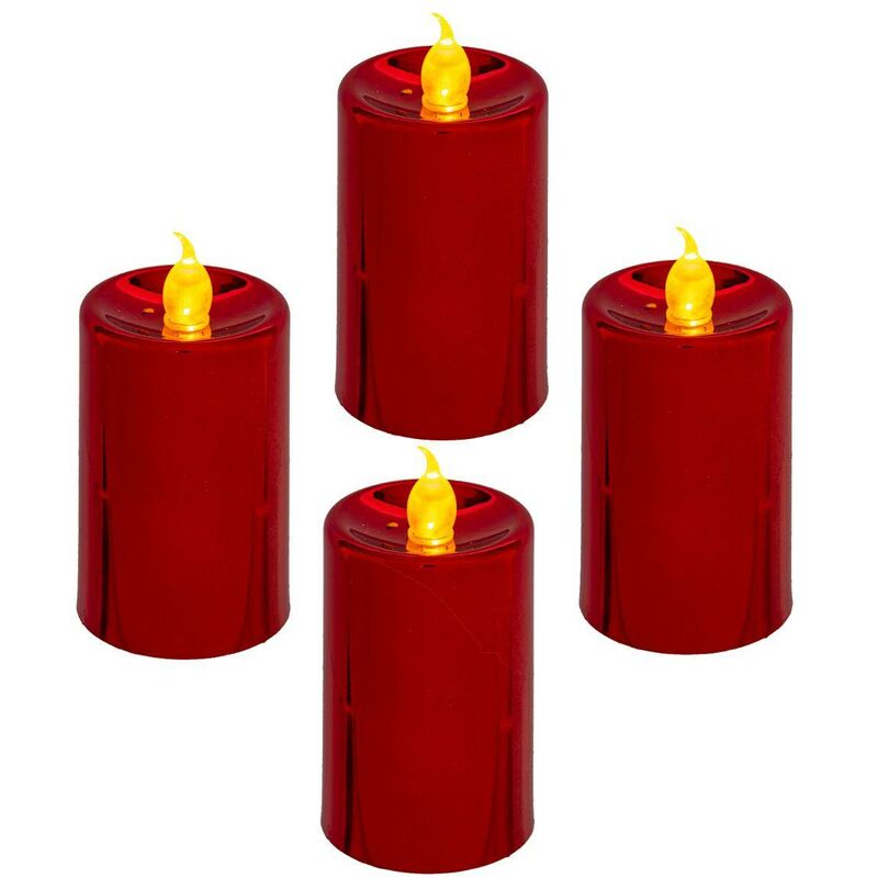 Candele LED Colorama de Noël set di 8 candele scaldavivande rosso