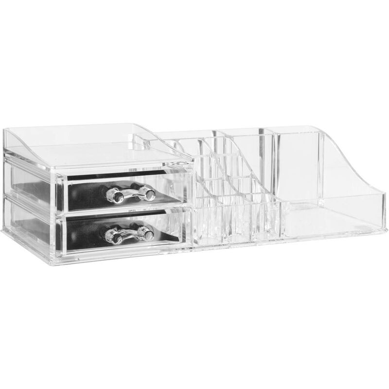 Boxalls 2 Set Organizer per Cassetti Impilabili in Acrilico, Organizer per Trucco Trasparente per Cosmetici, Cura della Pelle, Accessori per Capelli
