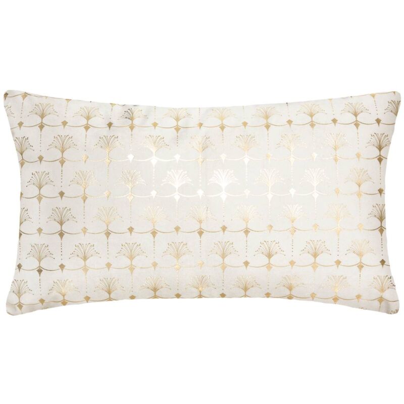 Cuscino in velluto bianco avorio tropique 30x50cm - Atmosphera créateur  d'intérieur