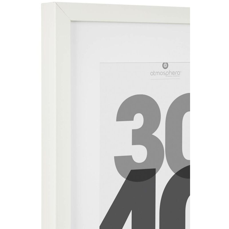 Portafoto in legno eva bianco 30x40cm - portafoto bianco, mdf e vetro,  dimensioni 42,4x32,4x3,5 cm - Atmosphera créateur d'intérieur