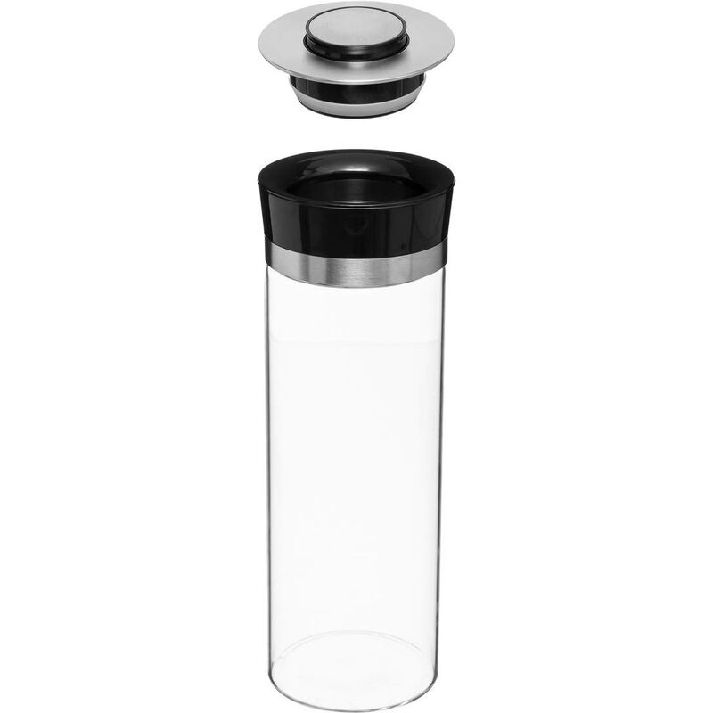 5five - vaso in vetro pusheat con coperchio in acciaio inox 7l