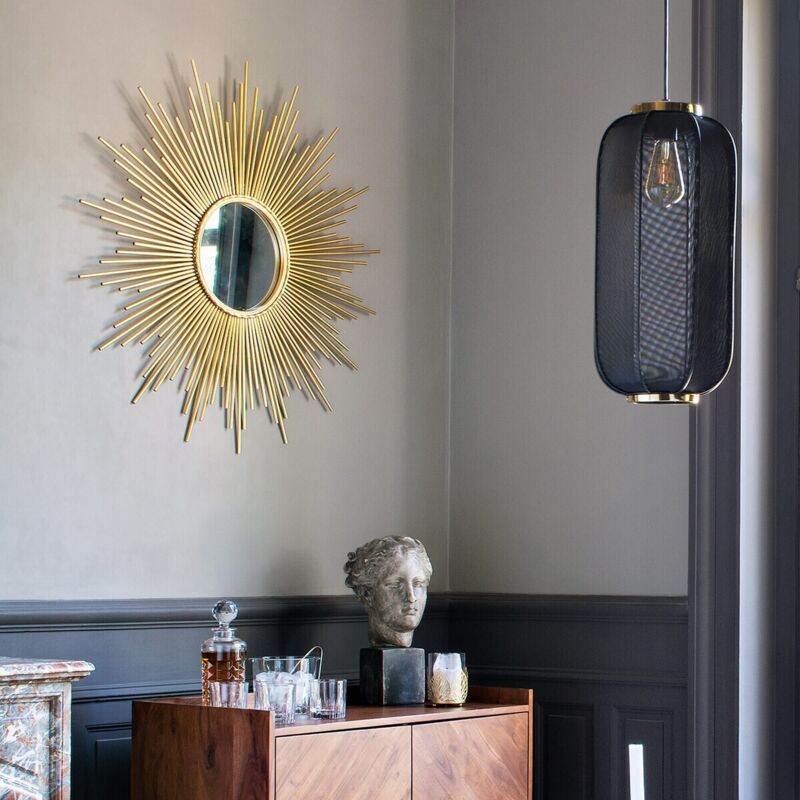 Specchio feuille in metallo dorato d58cm - Atmosphera créateur d'intérieur