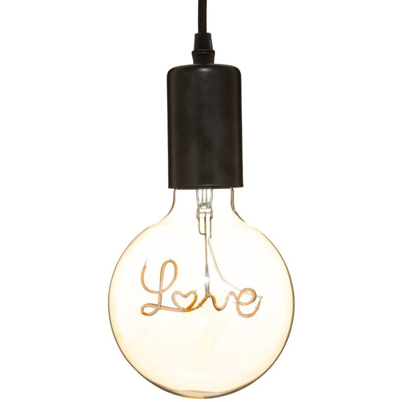 Luci da Esterno  Lampada LED Dimmerabile 5W Effetto Love, Colore Caldo con  vetro Ambrato