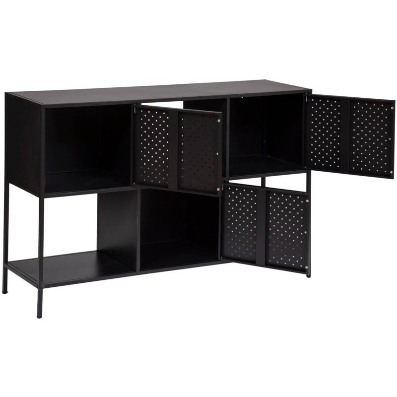 Credenza a 3 ante nelia in metallo nero 120x80cm - Atmosphera créateur d' intérieur