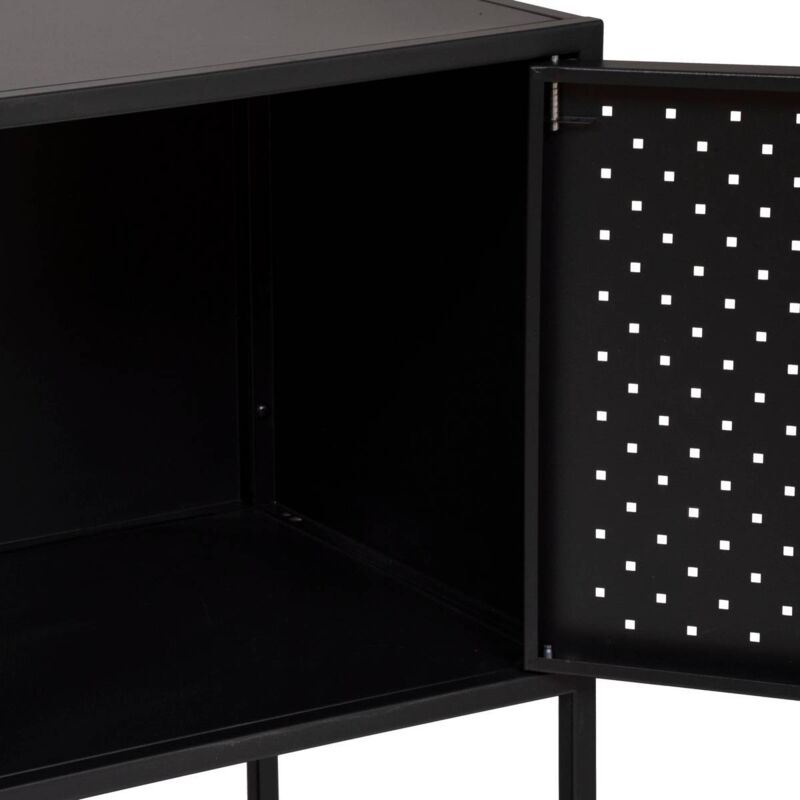 Credenza a 3 ante nelia in metallo nero 120x80cm - Atmosphera créateur d' intérieur