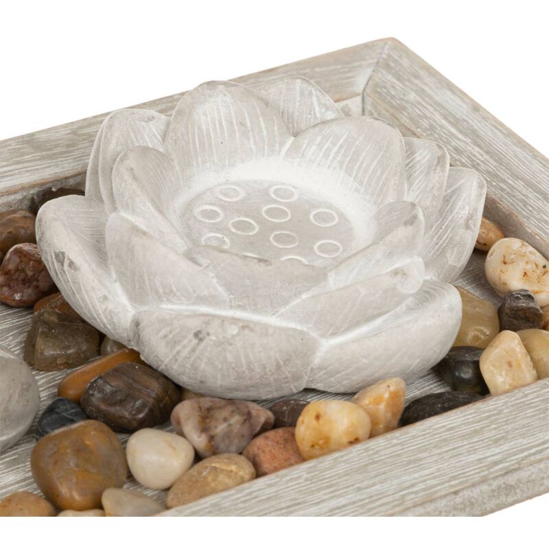 Giardino Zen In Legno Nero Atmosphere - 23x8cm Con Buddha, Candela E Rastrello - Foto 2