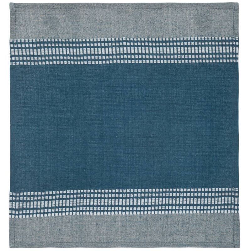 Blue Italian 45 x 45 cm, tovaglioli in cotone, 4 pezzi, colore: blu/bianco