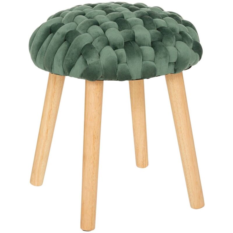 ATMOSPHERA CREATEUR D'INTERIEUR Pouf seis in velluto verde giada :  : Casa e cucina