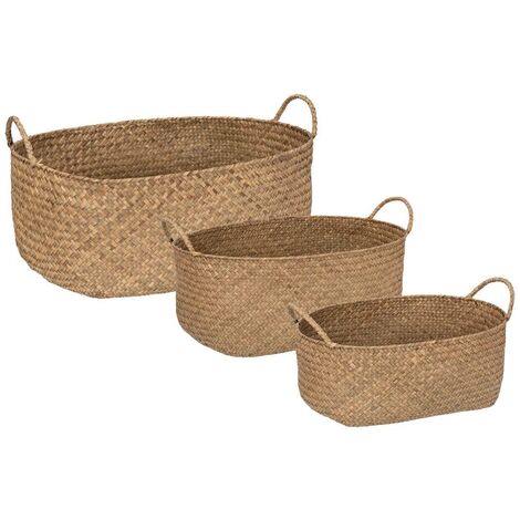 CESTI PORTAOGGETTI INTRECCIATI Cesto Rattan Ostacolare Vaso Per Piante