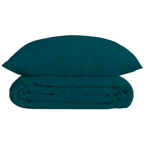 Set di biancheria da letto landiha in percalle blu egeo 240x220cm - Atmosphera créateur d'intérieur