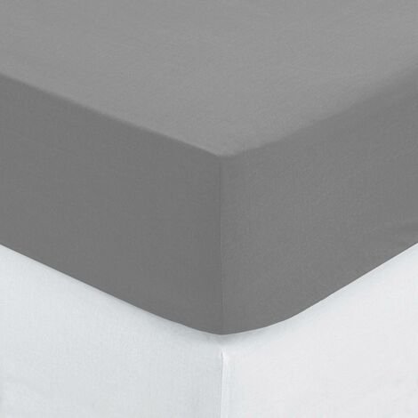 Lenzuolo matrimoniale percalle grigio 180x200cm - Atmosphera créateur d'intérieur (1/3)