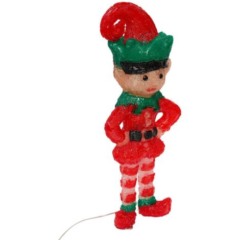 Forma di elfo illuminato in acrilico 60 led h.50cm per esterno - Feeric lights & christmas (1/5)