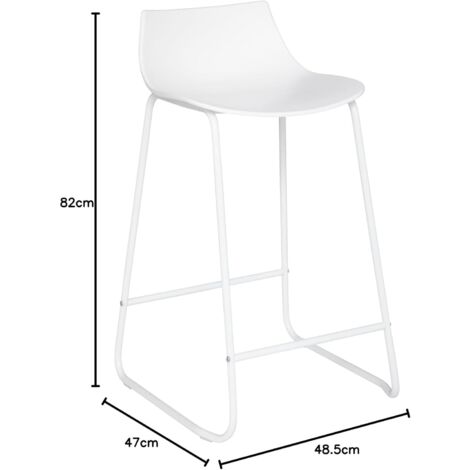 Sgabello da bar otac in metallo bianco - Atmosphera créateur d'intérieur