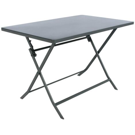 Tavolo da giardino rettangolare pieghevole in metallo Greensboro graphite a 4 posti - Hespéride