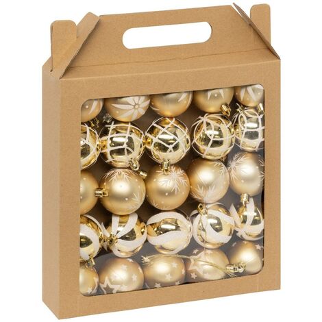 Pupazzetti natalizi colorama, confezione da 25, in plastica, d6cm, oro e bianco - Atmosphera créateur d'intérieur (1/5)