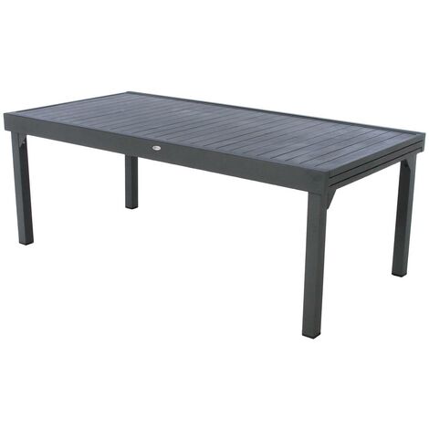 Tavolo da giardino allungabile a 12 posti piazza graphite in alluminio trattato con polveri epossidiche - Hespéride