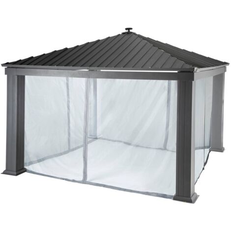 Zanzariera per pergola in ardesia Patia 4x4m in poliestere - Hespéride