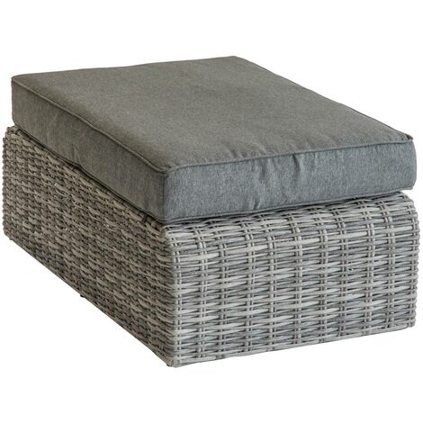 Pouf da giardino mooréa terre d ombre in alluminio trattato con polveri epossidiche e resina intrecciata - Hespéride