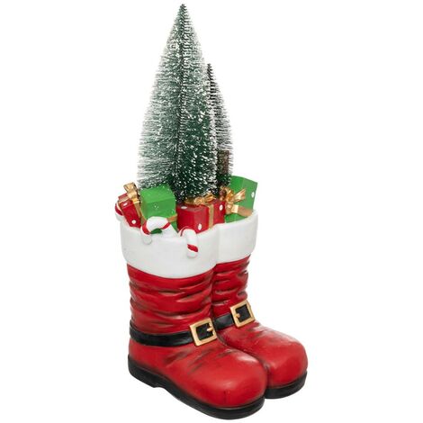 Stivale babbo natale con albero in resina 54 cm - Feeric lights & christmas