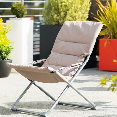 Poltrona Reclinabile Da Giardino Hespéride Milos | Acciaio Epossidico | Poliestere Trapuntato | 62x89x83cm - Foto 6