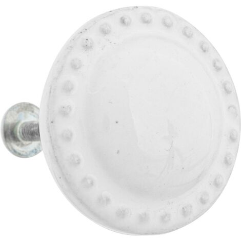 2 x pomelli barbara in ceramica e metallo d4cm bianco - Atmosphera créateur d'intérieur (1/2)