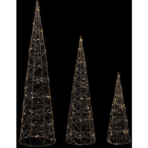 Albero di natale a cono 40cm con luci Micro LED a pile decorazione natalizia