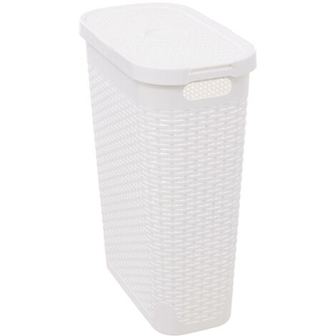 Cestino in rattan slim 40l bianco - 5five