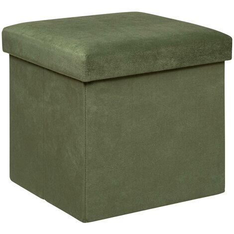 Pouf pieghevole in velluto lilou 38x38cm verde kaki - Atmosphera créateur  d'intérieur